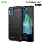 For Nokia G11 / G21 MOFI Gentleness Series Brushed Texture Carbon Fiber Soft TPU Case(Black) - 1