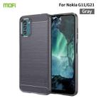 For Nokia G11 / G21 MOFI Gentleness Series Brushed Texture Carbon Fiber Soft TPU Case(Gray) - 1