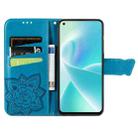 For OnePlus Nord 2T Butterfly Love Flower Embossed Horizontal Flip Leather Phone Case(Blue) - 3