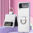 For Samsung Galaxy Z Flip4 Colorful Ring Hinged Folding Phone Case(White) - 1