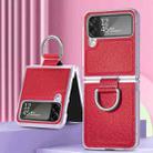 For Samsung Galaxy Z Flip4 Colorful Ring Hinged Folding Phone Case(Red) - 1