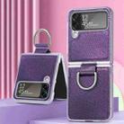 For Samsung Galaxy Z Flip4 Colorful Ring Hinged Folding Phone Case(Dark Purple) - 1