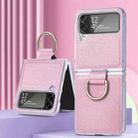 For Samsung Galaxy Z Flip4 Colorful Ring Hinged Folding Phone Case(Pink) - 1