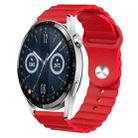 For Huawei Watch GT3 46mm 22mm Corrugated Silicone Watch Band(Red) - 1