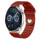 For Huawei Watch GT3 46mm 22mm Corrugated Silicone Watch Band(Burgundy) - 1