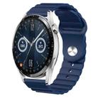 For Huawei Watch GT3 46mm 22mm Corrugated Silicone Watch Band(Blue) - 1