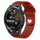 For Huawei Watch GT Runner 22mm Corrugated Silicone Watch Band(Burgundy) - 1