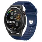 For Huawei Watch GT Runner 22mm Corrugated Silicone Watch Band(Blue) - 1