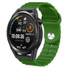 For Huawei Watch GT Runner 22mm Corrugated Silicone Watch Band(Green) - 1