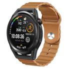 For Huawei Watch GT Runner 22mm Corrugated Silicone Watch Band(Brown) - 1