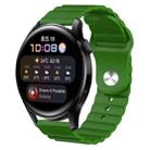 For Huawei Watch 3 22mm Corrugated Silicone Watch Band(Green) - 1
