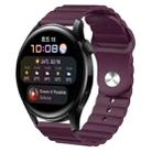 For Huawei Watch 3 22mm Corrugated Silicone Watch Band(Purple) - 1