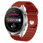 For Huawei Watch 3 Pro 22mm Corrugated Silicone Watch Band(Burgundy) - 1