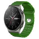 For Huawei GT2 Pro 22mm Corrugated Silicone Watch Band(Green) - 1