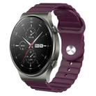 For Huawei GT2 Pro 22mm Corrugated Silicone Watch Band(Purple) - 1