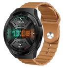 For Huawei Watch GT 2E 22mm Corrugated Silicone Watch Band(Brown) - 1