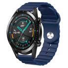 For Huawei GT2 46mm 22mm Corrugated Silicone Watch Band(Blue) - 1