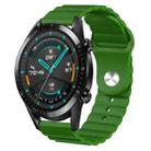 For Huawei GT2 46mm 22mm Corrugated Silicone Watch Band(Green) - 1