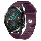 For Huawei GT2 46mm 22mm Corrugated Silicone Watch Band(Purple) - 1