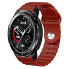 For Honor Watch GS Pro 22mm Corrugated Silicone Watch Band(Burgundy) - 1