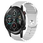 For Honor MagicWatch 2 46mm 22mm Corrugated Silicone Watch Band(White) - 1
