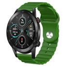 For Honor MagicWatch 2 46mm 22mm Corrugated Silicone Watch Band(Green) - 1