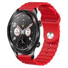 For Honor Watch Dream 22mm Corrugated Silicone Watch Band(Red) - 1