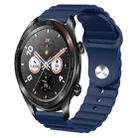For Honor Watch Dream 22mm Corrugated Silicone Watch Band(Blue) - 1