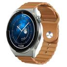 For Huawei Watch GT3 Pro 43mm 20mm Corrugated Silicone Watch Band(Brown) - 1