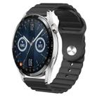 For Huawei Watch GT3 42mm 20mm Corrugated Silicone Watch Band(Black) - 1