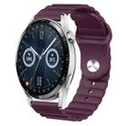 For Huawei Watch GT3 42mm 20mm Corrugated Silicone Watch Band(Purple) - 1