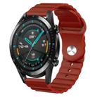 For Huawei Watch GT2 42mm 20mm Corrugated Silicone Watch Band(Burgundy) - 1