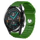 For Huawei Watch GT2 42mm 20mm Corrugated Silicone Watch Band(Green) - 1