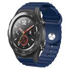 For Huawei Watch 2 20mm Corrugated Silicone Watch Band(Blue) - 1