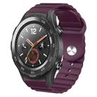 For Huawei Watch 2 20mm Corrugated Silicone Watch Band(Purple) - 1