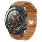 For Huawei Watch 2 20mm Corrugated Silicone Watch Band(Brown) - 1