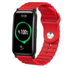 For Honor Watch ES 20mm Corrugated Silicone Watch Band(Red) - 1