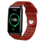 For Honor Watch ES 20mm Corrugated Silicone Watch Band(Burgundy) - 1