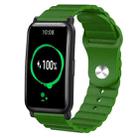 For Honor Watch ES 20mm Corrugated Silicone Watch Band(Green) - 1