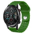 For Honor MagicWatch2 42mm 20mm Corrugated Silicone Watch Band(Green) - 1