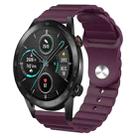 For Honor MagicWatch2 42mm 20mm Corrugated Silicone Watch Band(Purple) - 1
