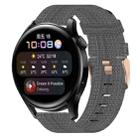 For Huawei Watch 3 22mm Nylon Woven Watch Band(Dark Grey) - 1