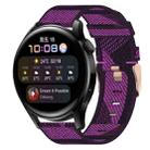 For Huawei Watch 3 22mm Nylon Woven Watch Band(Purple) - 1