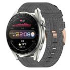 For Huawei Watch 3 Pro 22mm Nylon Woven Watch Band(Dark Grey) - 1
