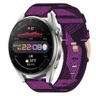 For Huawei Watch 3 Pro 22mm Nylon Woven Watch Band(Purple) - 1