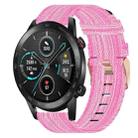 For Honor MagicWatch 2 46mm 22mm Nylon Woven Watch Band(Pink) - 1