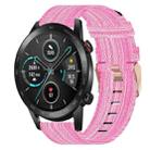 For Honor MagicWatch2 42mm 20mm Nylon Woven Watch Band(Pink) - 1