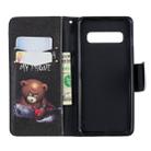 Colored Drawing Pattern Horizontal Flip Leather Case for Samsung Galaxy S10,with Holder & Card Slots & Wallet(Bear) - 1