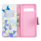 Colored Drawing Pattern Horizontal Flip Leather Case for Samsung Galaxy S10,with Holder & Card Slots & Wallet(Butterfly Love) - 1