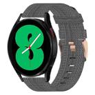 For Samsung Galaxy Watch 4 44mm 20mm Nylon Woven Watch Band(Dark Grey) - 1
